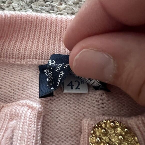 Vintage Burberrys Womens Cardigan Wool Sweater Pink Ballantyne Size 42 - Picture 5 of 10
